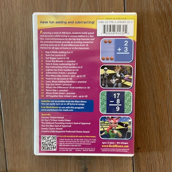 Rock N Learn Addition and Multiplication Rap DVD's - Picture 2 of 7